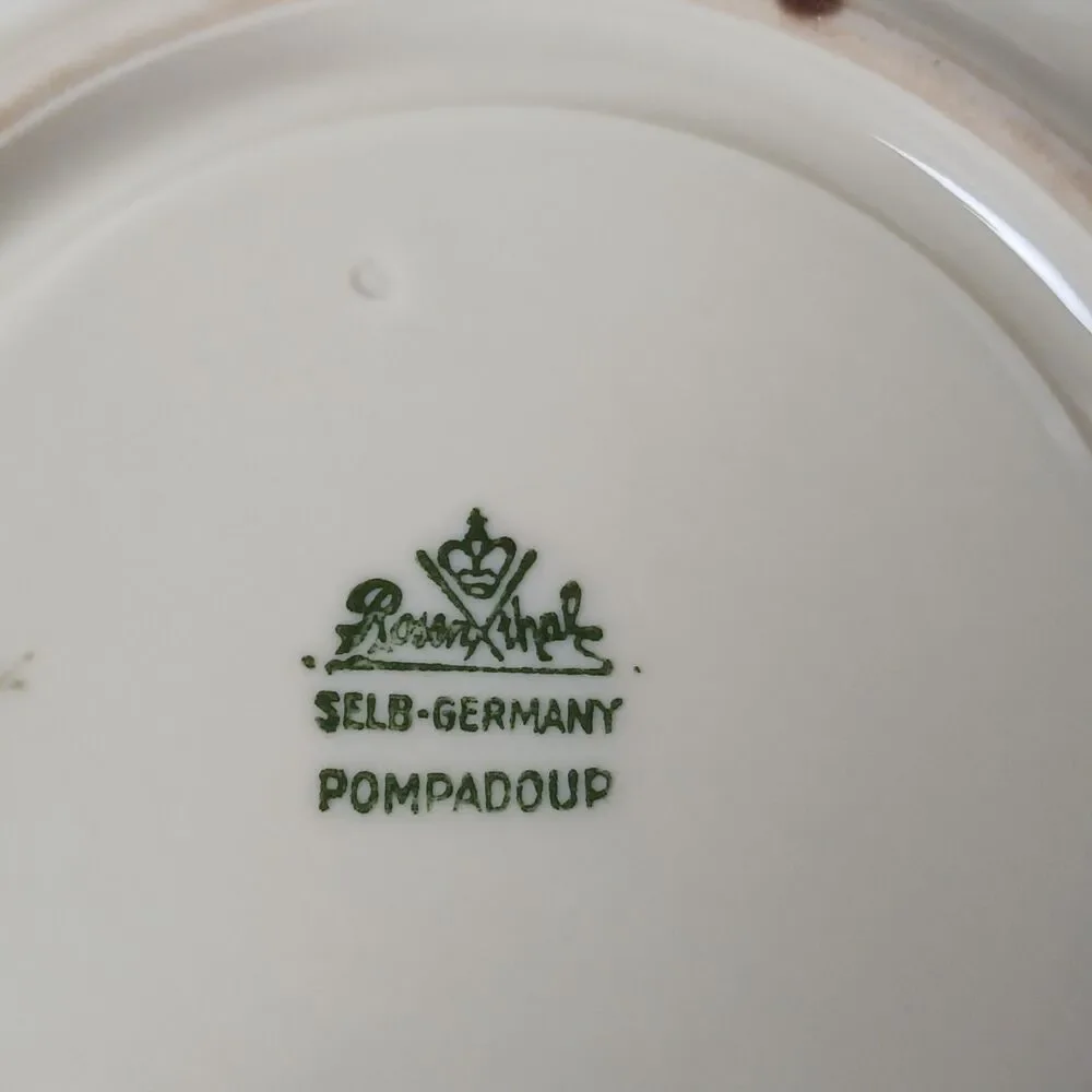 Vintage 1946 Rosenthal Pompadour Germany Coffee Set for 11 w/sugar & creamer
